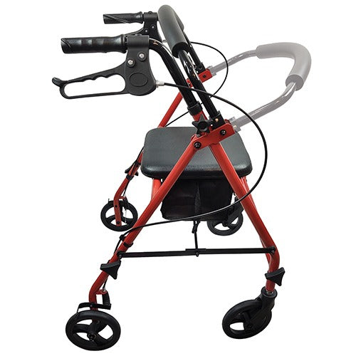 BlueJay Roll With ME Steel Rollator with 6 Wheels, Red, Case of 2