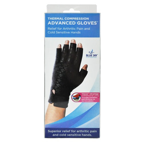 Blue Jay Premium Arthritis Gloves for Pain Relief with Open Fingertips and Enhanced Grip