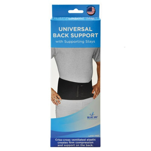 Blue Jay Universal Back Support with Supporting Stays, Black