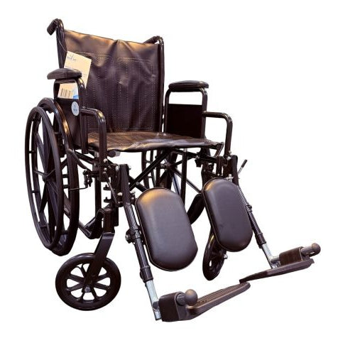 Blue Jay Roll With Me K2 Wheelchair, Dual-Axle Design with Elevating Leg Rests, 18 Inches Seat Width