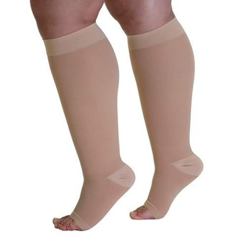 Blue Jay Firm Surgical Weight Stockings 20-30 mmHg Below Knee, Open-Toe, 2X-Large