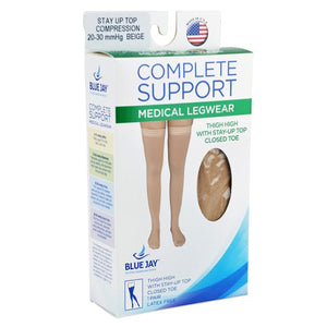 Blue Jay Firm Surgical Weight Stockings 20-30mmHg, Thigh Stay Up Top, Closed Toe Hover