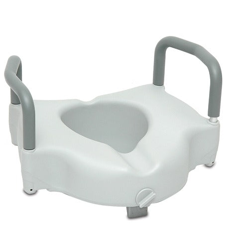 ProBasics Raised Toilet Seat with Lock and Arms, 350 lb Weight Capacity, White