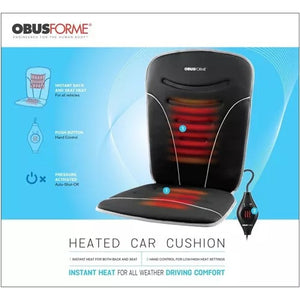 ObusForme Back and Seat Heated Car Cushion with Adjustable Heat Settings Hover