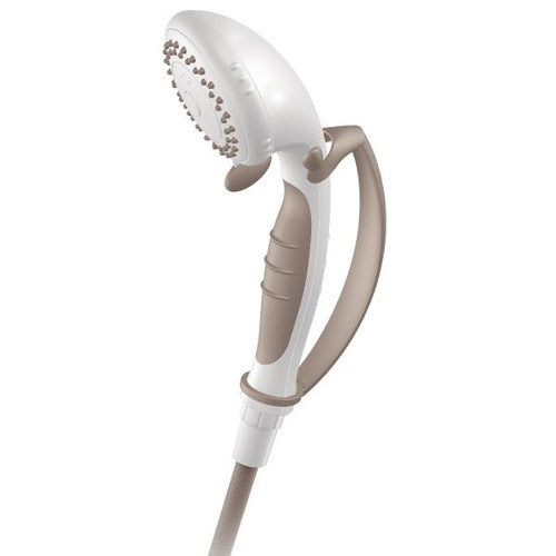 Moen Shower Head and Handheld with Pause Control, White, Ergonomic Design for Comfortable Showering. Moovkart