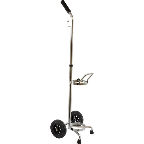 Roscoe Medical Oxygen Cylinder Cart for D or E Cylinders with height-adjustable handle and easy-roll wheels, Moovkart