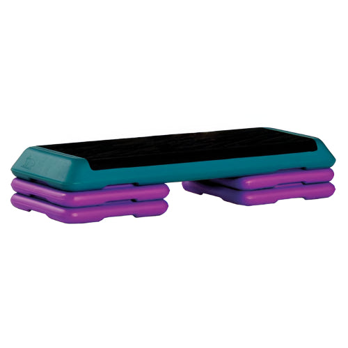 The Step Original Aerobic Platform, Teal with a non-slip surface and adjustable height for safe and effective workouts. Moovkart