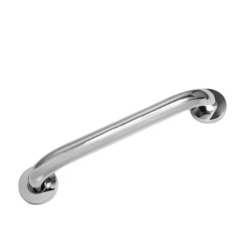 Carex Textured Chrome Wall Grab Bar, 12 Inches