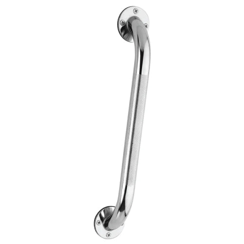 Carex 32 inches Chrome Wall Grab Bar with textured grip, ideal for increased safety in bathrooms, offering reliable support, Moovkart.