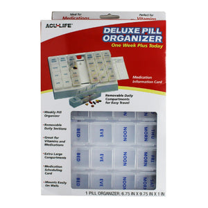 Acu-Life Deluxe 7 day Pill Organizer with Removable Daily Pill Box Hover