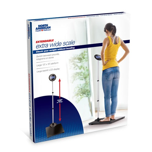 North American Health and Wellness Extendable Face Extra Wide Scale, 550 Pound Weight Capacity