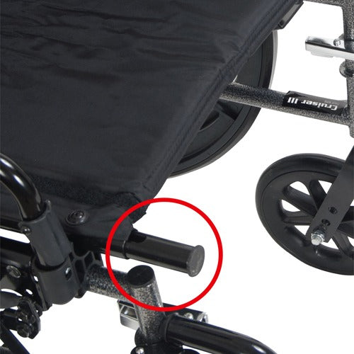 Drive Medical K3 Cruiser III Lightweight Wheelchair with Desk Arms and Elevating Leg Rests, 16 Inches