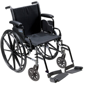 Drive Medical K3 Lightweight Wheelchair with Detachable Desk Arms and Swing Away Footrests, Cruiser III, 18 Inches Seat Width