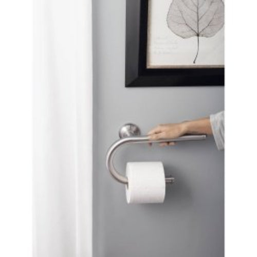 Moen Integrated Grab Bar with Toilet Paper Holder, Brushed Nickel