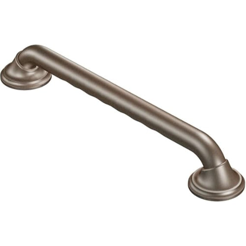 Moen 24 inches Grab Bar in Old World Bronze with Curl Grip, SecureMount design, concealed screws and high weight capacity 500 Lbs, Moovkart.