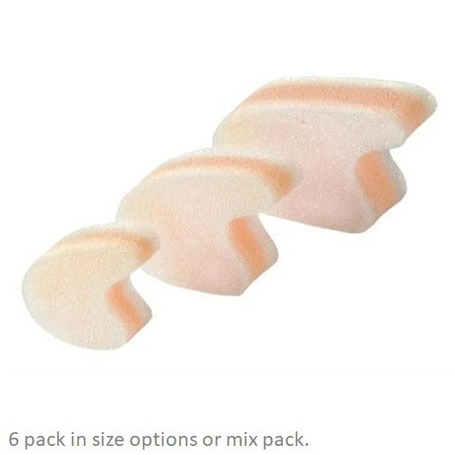 Pedifix 3-Layer Toe Separators, Large, Pack of 6