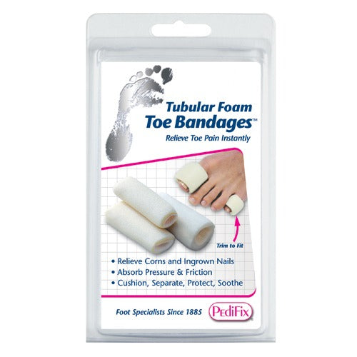 PediFix Tubular-Foam Toe Bandage, Pack of 3, Small