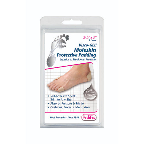 PediFix Visco-Gel Moleskin Pads Self-adhesive, soft cushioning for corns, calluses, and blisters. Washable and reusable, Moovkart!