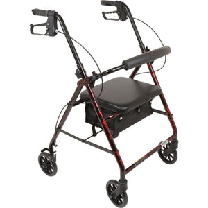 ProBasics Deluxe Aluminum Rollator, 8-Inch Wheels with Padded Seat and Backrest