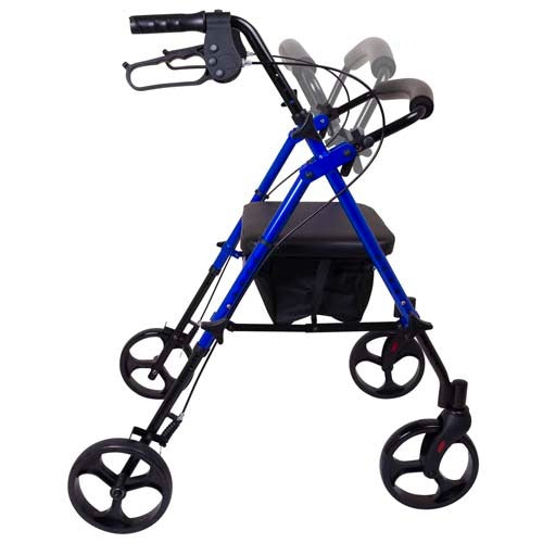 ProBasics Height Adjustable Aluminum Rollator With 8 Inches Wheels, Blue