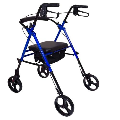 ProBasics Height Adjustable Aluminum Rollator With 8 Inches Wheels, Blue