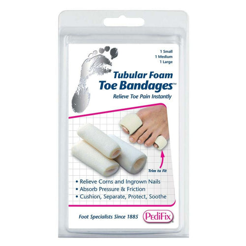 PediFix Tubular-Foam Toe Bandage, 2 packs of 3