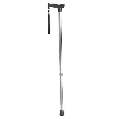 Drive Medical Comfort Grip Adjustable T-Handle Cane, Graphite color, ergonomic design for reliable support. Moovkart