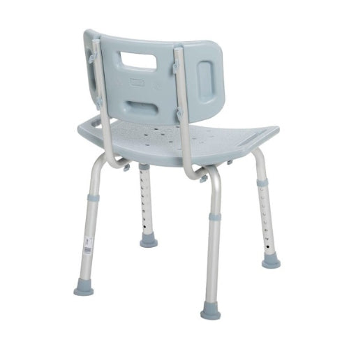 Drive Medical Deluxe Aluminum Bath Chair with Back, Gray