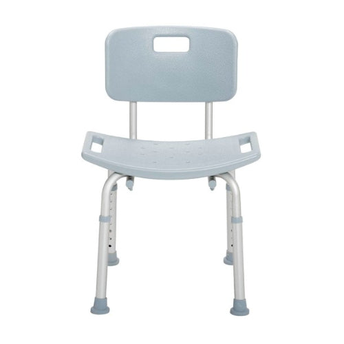 Drive Medical Deluxe Aluminum Bath Chair with Back, Gray, for safe and comfortable bathing. Moovkart