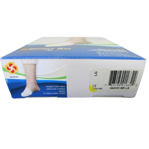 Sport Aid Double Strap Ankle Support, X-Large, Adjustable Compression for Stability