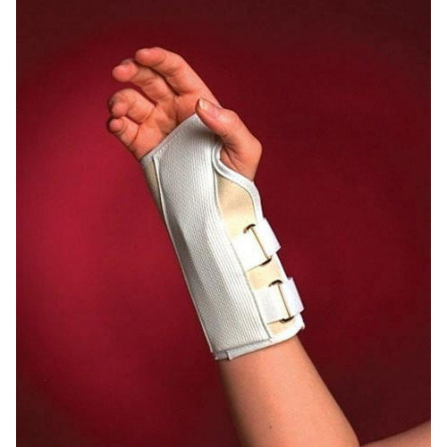 Sport Aid Cock-Up Wrist Splint, Right-hand design with durable canvas and adjustable stays, Moovkart