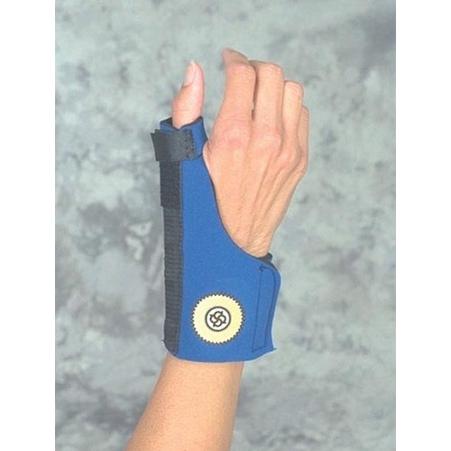 Sport Aid Neoprene Thumb Support in Blue, providing thumb pain relief and comfort with latex-free design. Moovkart