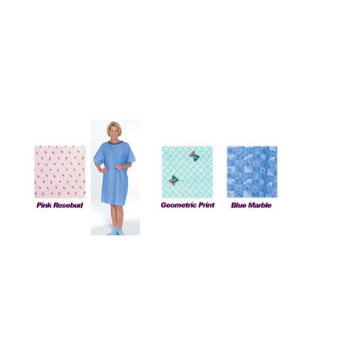 Tie-Back Adult Gown in Geometric Print, durable and stylish hospital wear,Moovkart