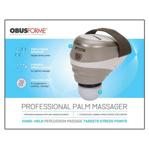 ObusForme Professional Palm Massager with Variable Speed Control, 3 Custom Attachments for Targeted Pain Relief Hover