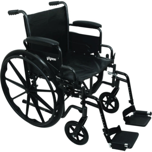 ProBasics K2 Standard Hemi Wheelchair, 16 x 16 Inch Seat, Removable Desk Arms, Swing-Away Footrests