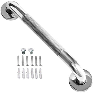 Medline Grab Bar Knurled Chrome, 16 Inches