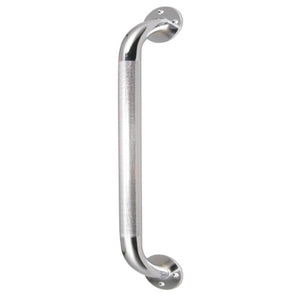 Drive Medical 16-Inch Knurled Chrome Grab Bar with Non-Slip Grip, Pack of 2