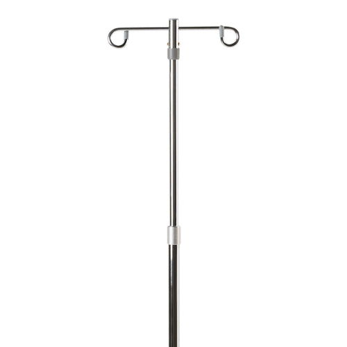 McKesson IV Stand with Adjustable Height, 2-Hook, 4-Leg Rolling Base