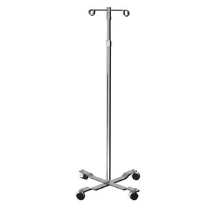 McKesson IV Stand with Adjustable Height, 2-Hook, 4-Leg Rolling Base