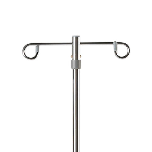 McKesson IV Stand with Adjustable Height, 2-Hook, 4-Leg Rolling Base