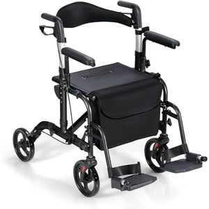 Aluminum Alloy Rollator Rolling 2 in 1 Walker