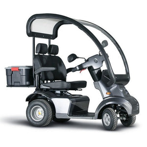 Afikim Afiscooter S4 Touring All Terrain Dual Seat, 4 Wheel Electric Mobility Scooter with Canopy, Sliver Hover