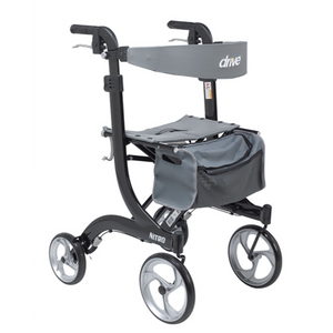 Drive Medical Nitro Aluminum Rollator with 10 Inches Casters, TalI, Black