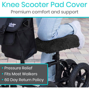 Vive Health Knee Walker Pad Cover, Soft Faux Sheepskin Hover