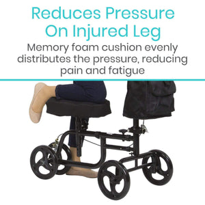 Vive Health Memory Foam Knee Walker Pad with Straps, Black Hover