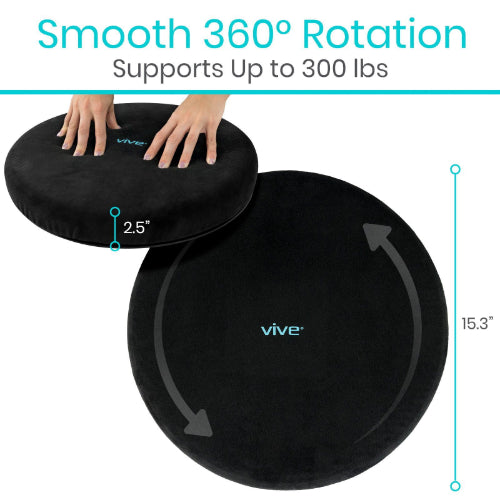 Vive Health Gel Swivel Seat Cushion with 360° Rotation and Pressure Relief