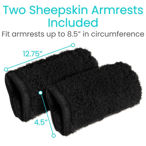 Vive Health Sheepskin Wheelchair Armrest Covers, Pair