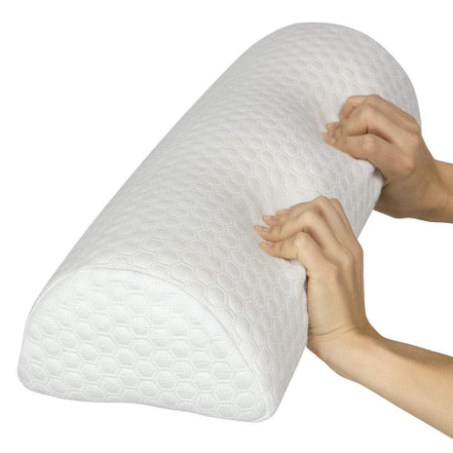 Vive Health Half Moon Bolster Pillow, a supportive lumbar cushion for improved comfort while sitting