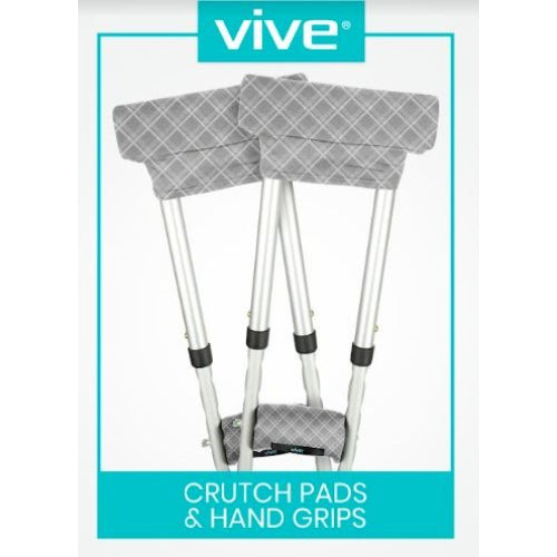 Vive Health Crutch Pads and Hand Grips, Standard And Youth, Plaid