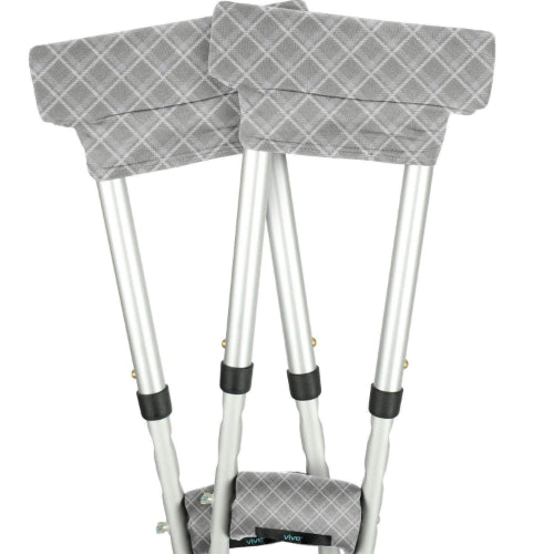 Vive Health Crutch Pads and Hand Grips, Standard And Youth, Plaid